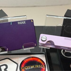 RIDGE WALLET | AK TWILIGHT+LAVENDER KEYCASE both w/IRIDESCENT SCREWS-READ DESC.